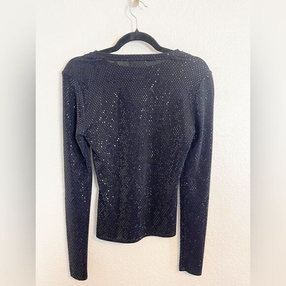 7 for all Mankind Sparkle Tee in black size small - Picture 5 of 8